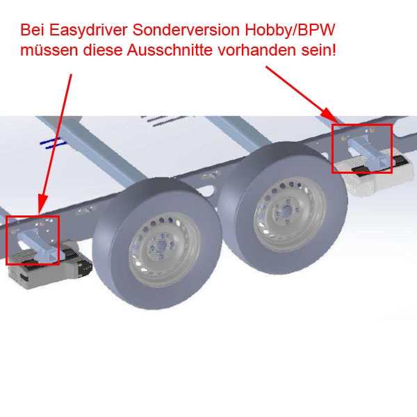 Easydriver pro 2-8 B2 Hobby BPW Rangierhilfe Reich mit Power Set Green M X20 - fuer diverse Hobby Wohnwagen seit Oktober 2016 und BPW Fahrgestelle- alle mit speziellem Ausschnitt -siehe Bilder-