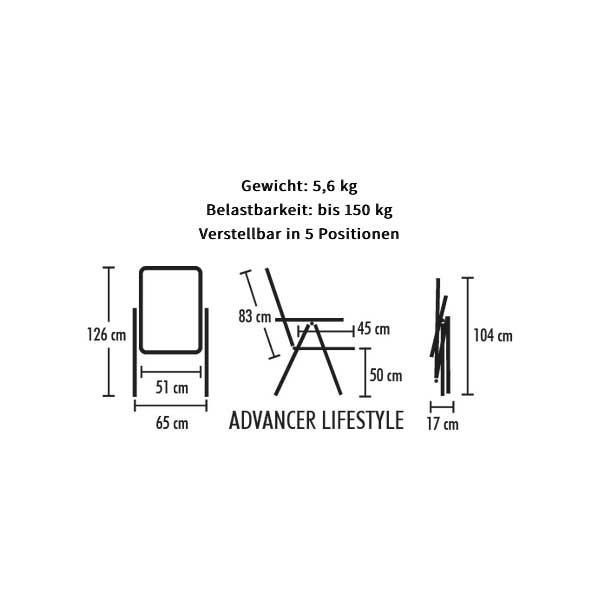 Set WESTFIELD Advancer Lifestyle Stuhl anthracite - Performance Series - 201-884 LA 4 Stuehle