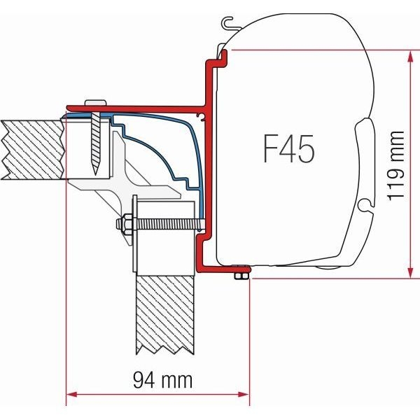 FIAMMA Adapter Kit Laika Ecovip Buerstner Hobby fuer Markise F45 ZIP 98655-357