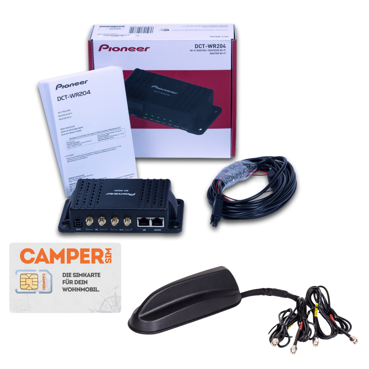 PIONEER WIFI-Router DCT-WR204-SH mit Dachantenne inkl. CAMPER SIM 10 GB Special Edition
