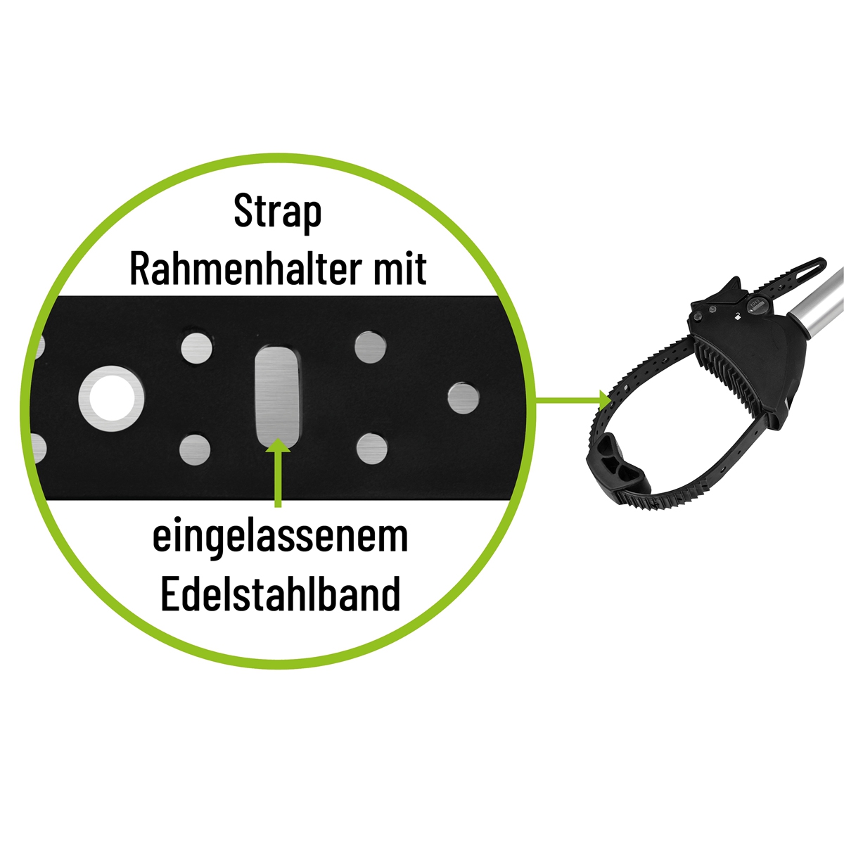 EUFAB Rahmenhalter Verstellbarer Strap-Halter 40 cm fuer 3. Fahrrad 11248