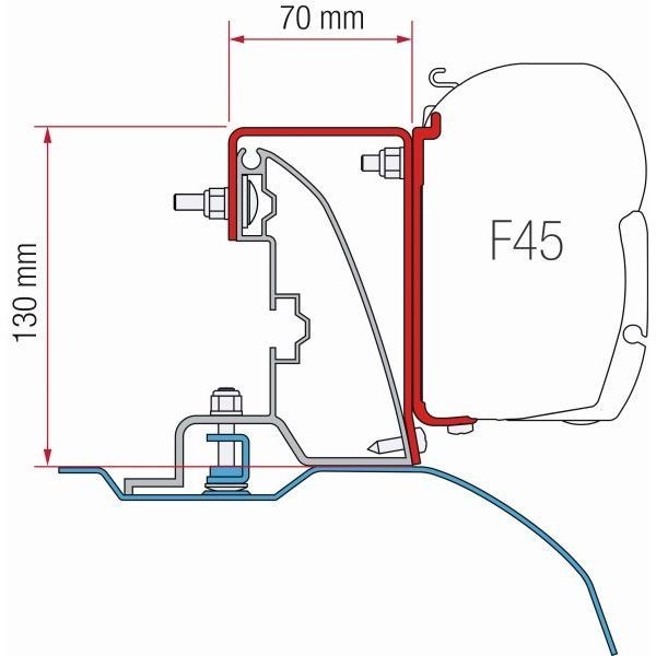 FIAMMA Adapter Kit Fiat Ducato H2 Roof Rail ab Modelljahr 2006 fuer Markise F45 ZIP 98655-625