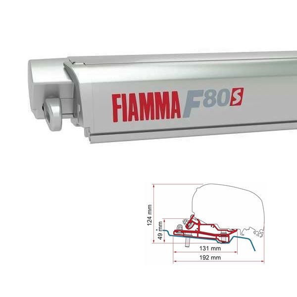 Markise FIAMMA F80 S 320 Royal grey Gehaeuse titanium inkl. Adapter VFord Transit H3 L3 ab 2014