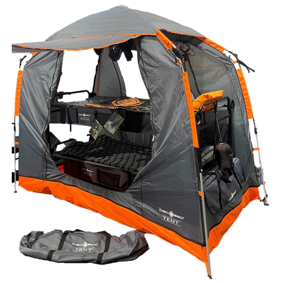 Disc-O-Bed TENT Zelt mit Sonnenvordach grau-orange - 70001
