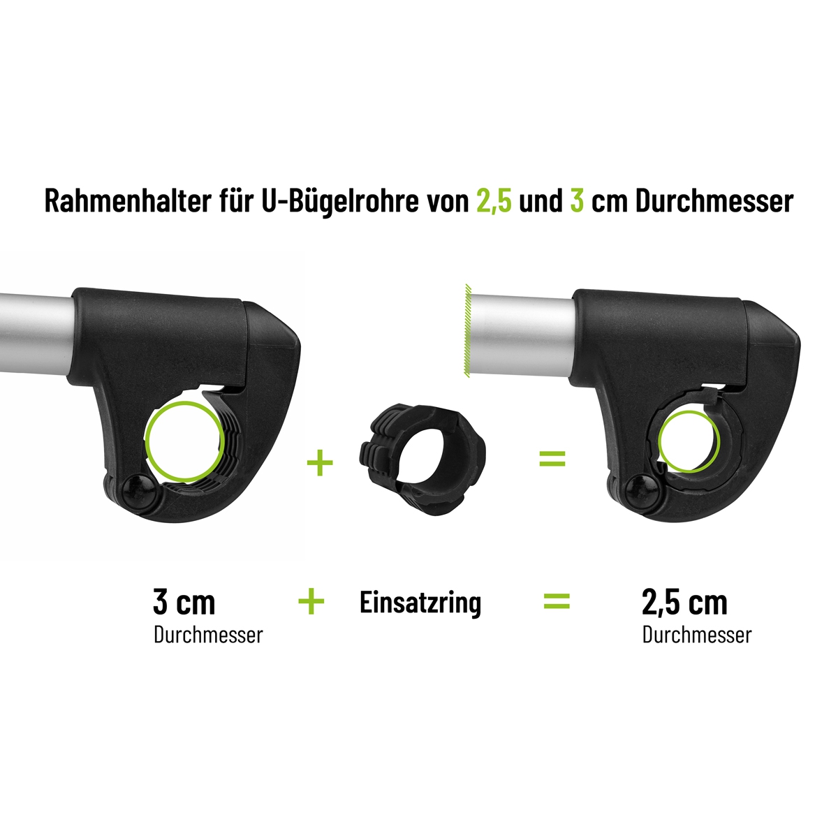 EUFAB Rahmenhalter abnehmbar kurz Ø 25-30mm fuer 2. Fahrrad 11629