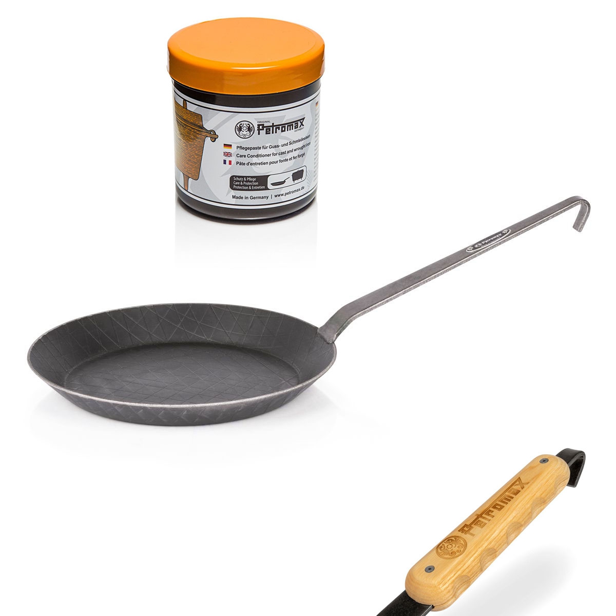 PETROMAX schmiedeeiserne Pfanne SP24 mit Holzgriff Paste Oster-Set