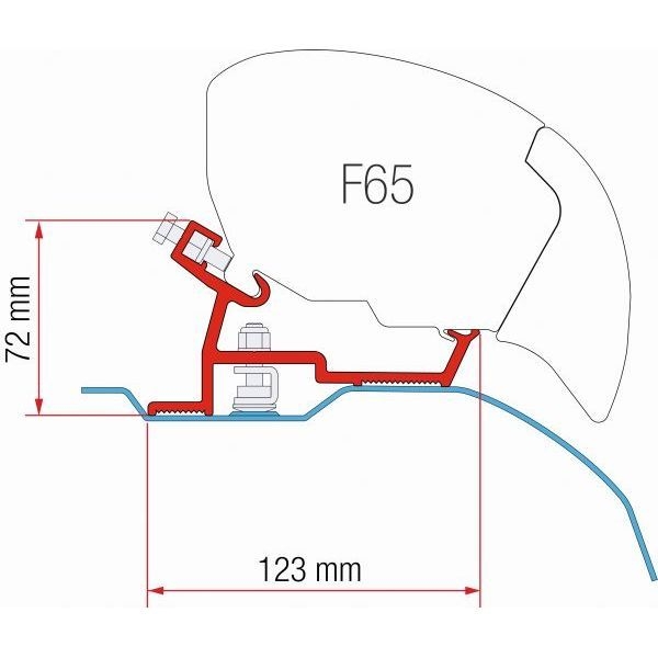 FIAMMA Adapter Kit Fiat Ducato Jumper High Roof X250 bis 370 cm schwarz fuer Markise F80 98655Z102