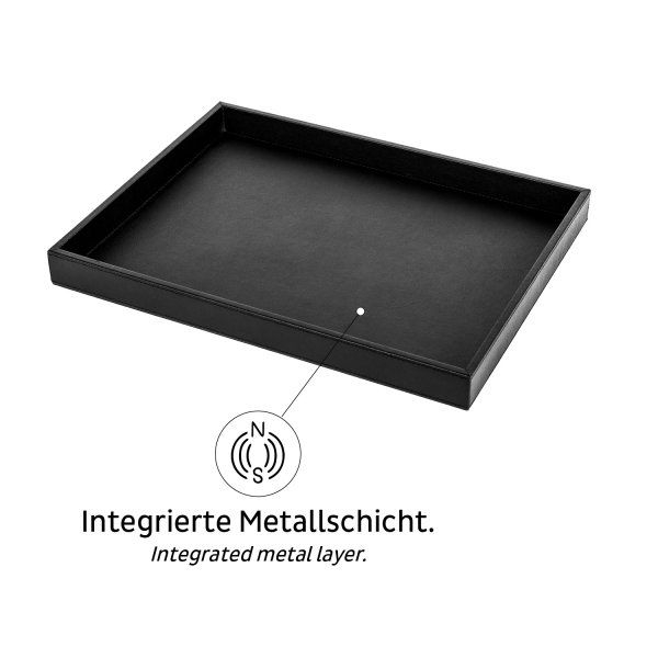 SILWY Metall Tablett im Leder Look BLACK TA-415315-01-A
