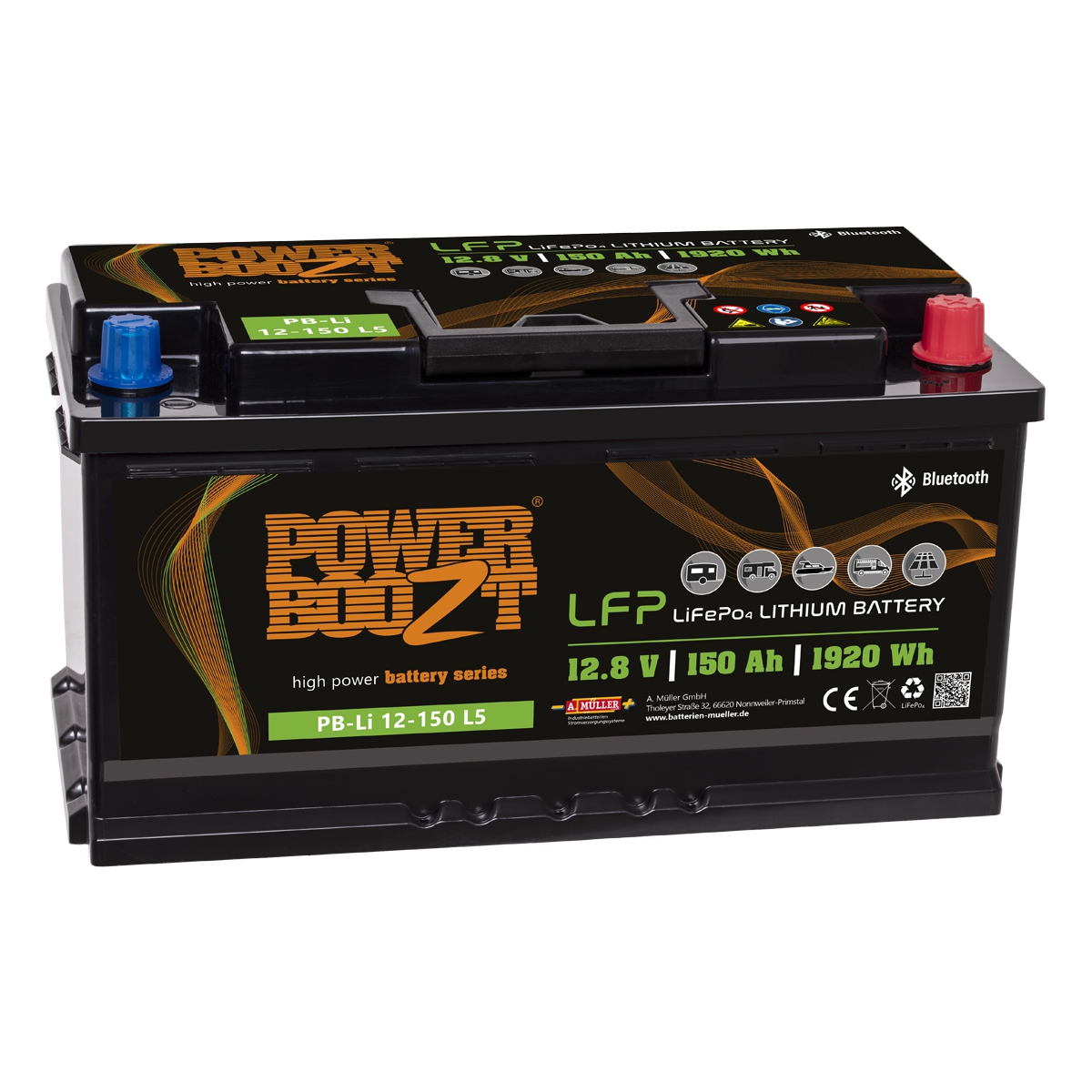 POWERBOOZT Lithium-Batterie PB-Li 12-150 L5 103869