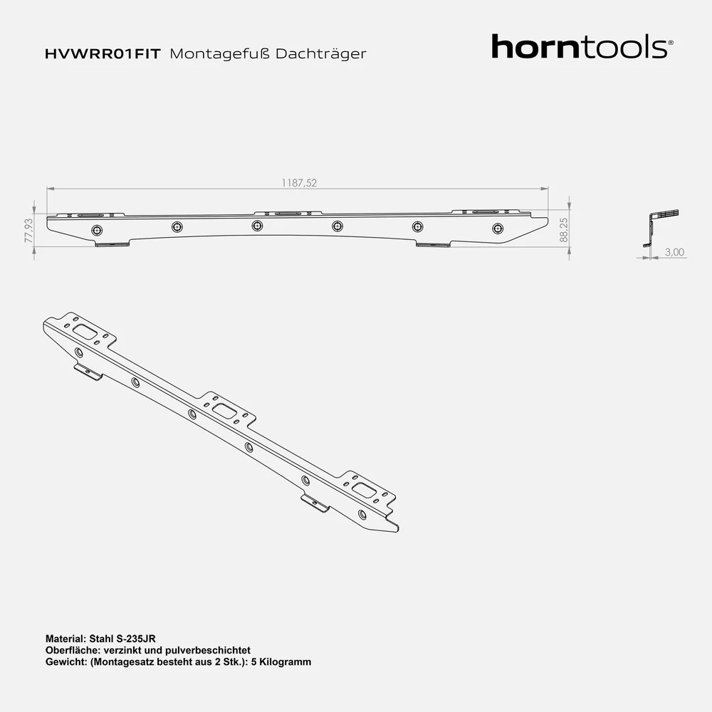 HORNTOOLS Dachtraeger NAVIS VW Amarok Bj 2011 - 2020 HMBXVW01NG_X