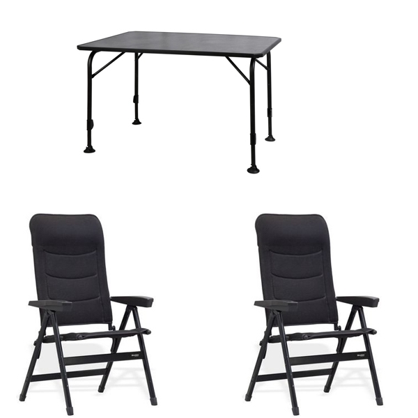 Set 1 Tisch WESTFIELD Universal Tisch 120 x 80 cm - Avantgarde Series - 101-740 und 2 Stuehle WESTFIELD Advancer S Stuhl anthracite grey - Performance Series - 201-886 AG