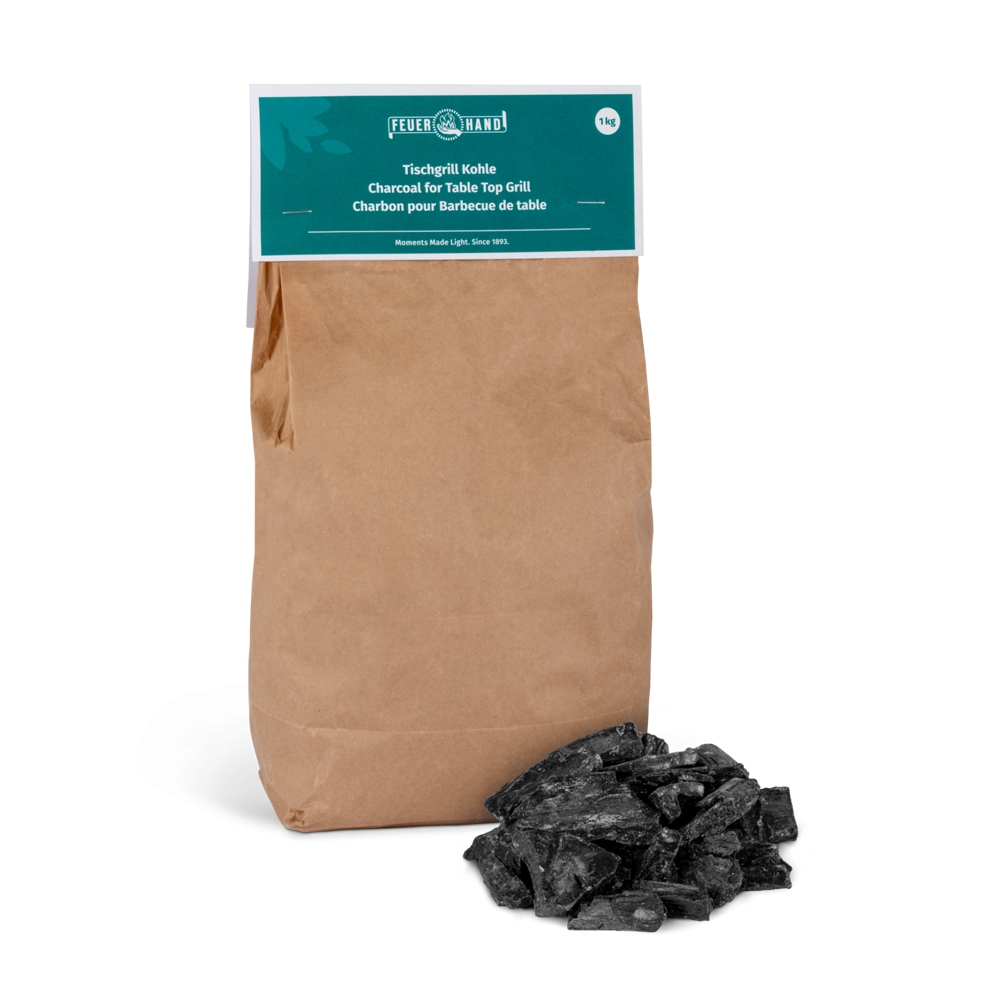 FEUERHAND Tischgrill Kohle -1 kg- fh-charcoal