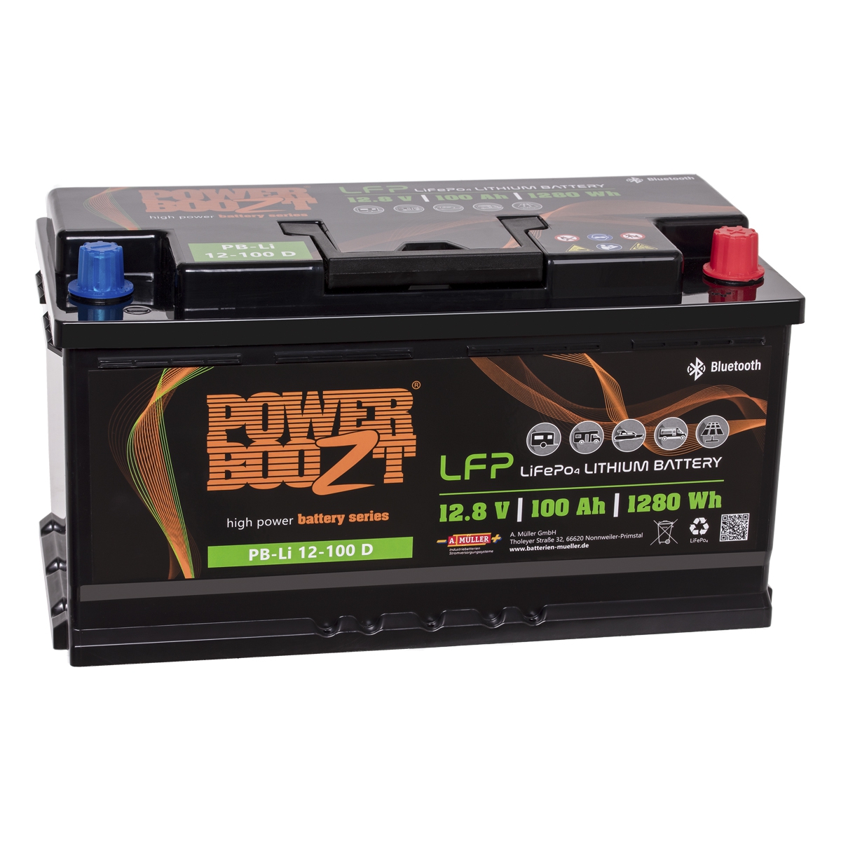 POWERBOOZT Lithium-Batterie PB-Li 12-100 L5 104066