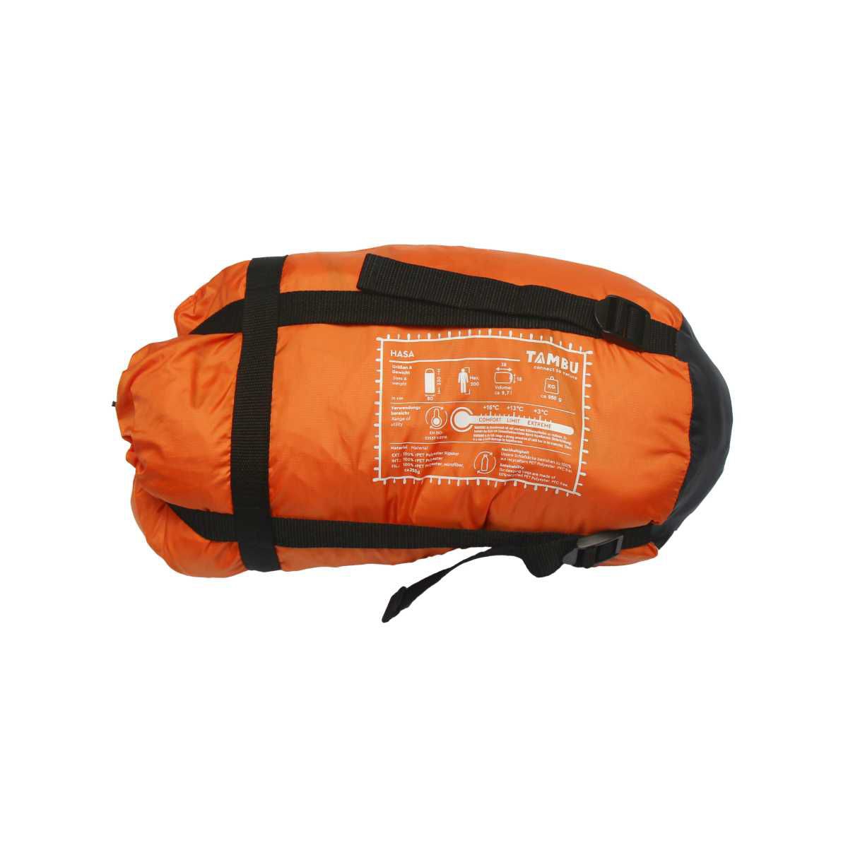 TAMBU HASA Deckenschlafsack mit Kapuze 950 g Orange - 20211009
