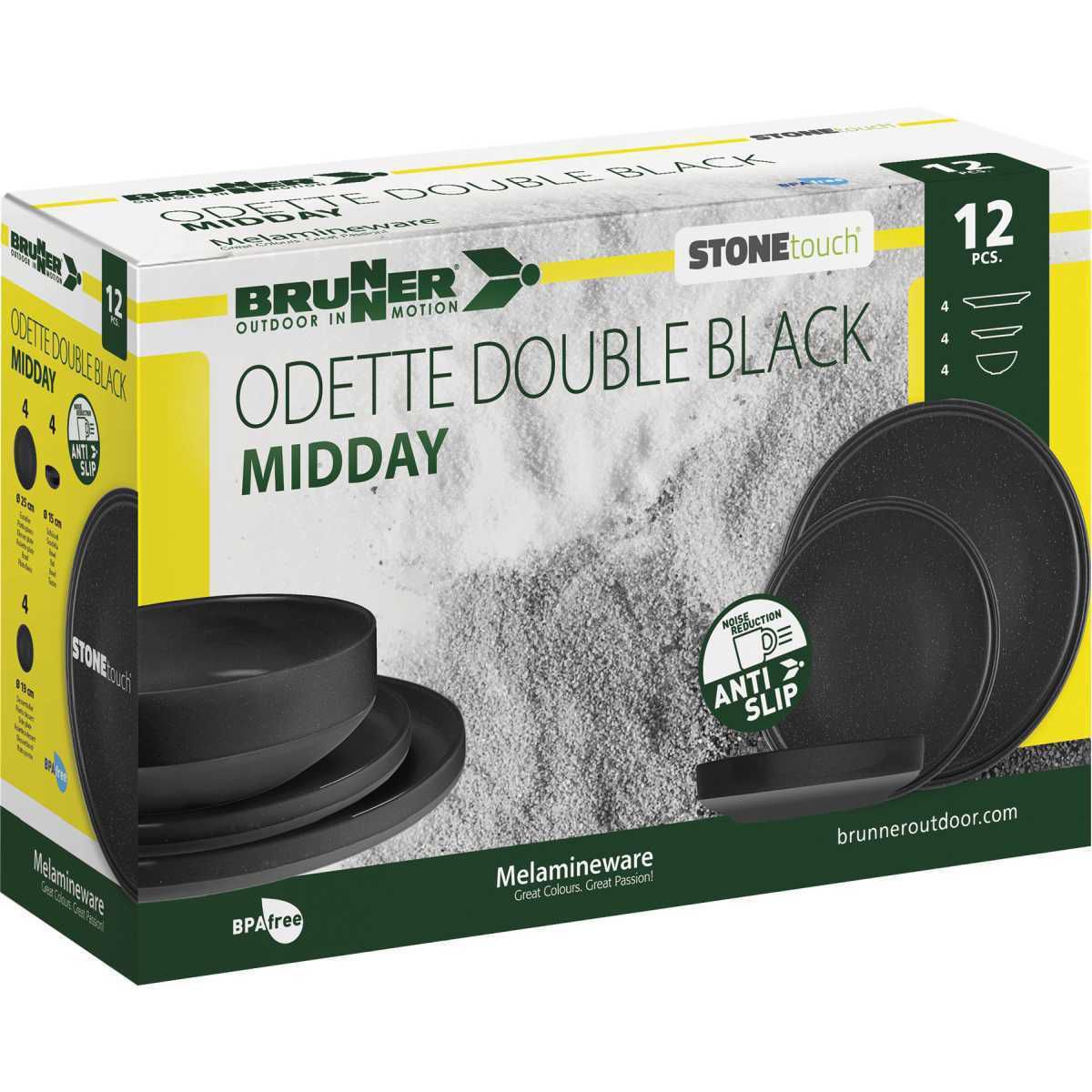 BRUNNER Midday Odette Double Black Geschirrset 12-tlg- - 0830148N.C4C