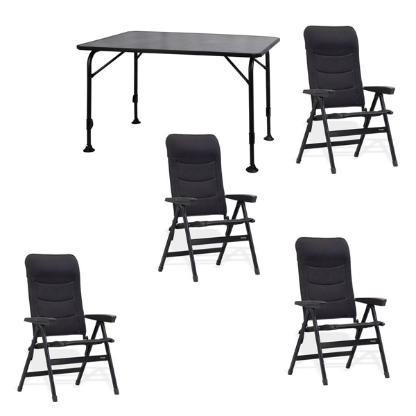 Set 1 Tisch WESTFIELD Universal Tisch 120 x 80 cm - Avantgarde Series - 101-740 und 4 Stuehle WESTFIELD Advancer S Stuhl anthracite grey - Performance Series - 201-886 AG