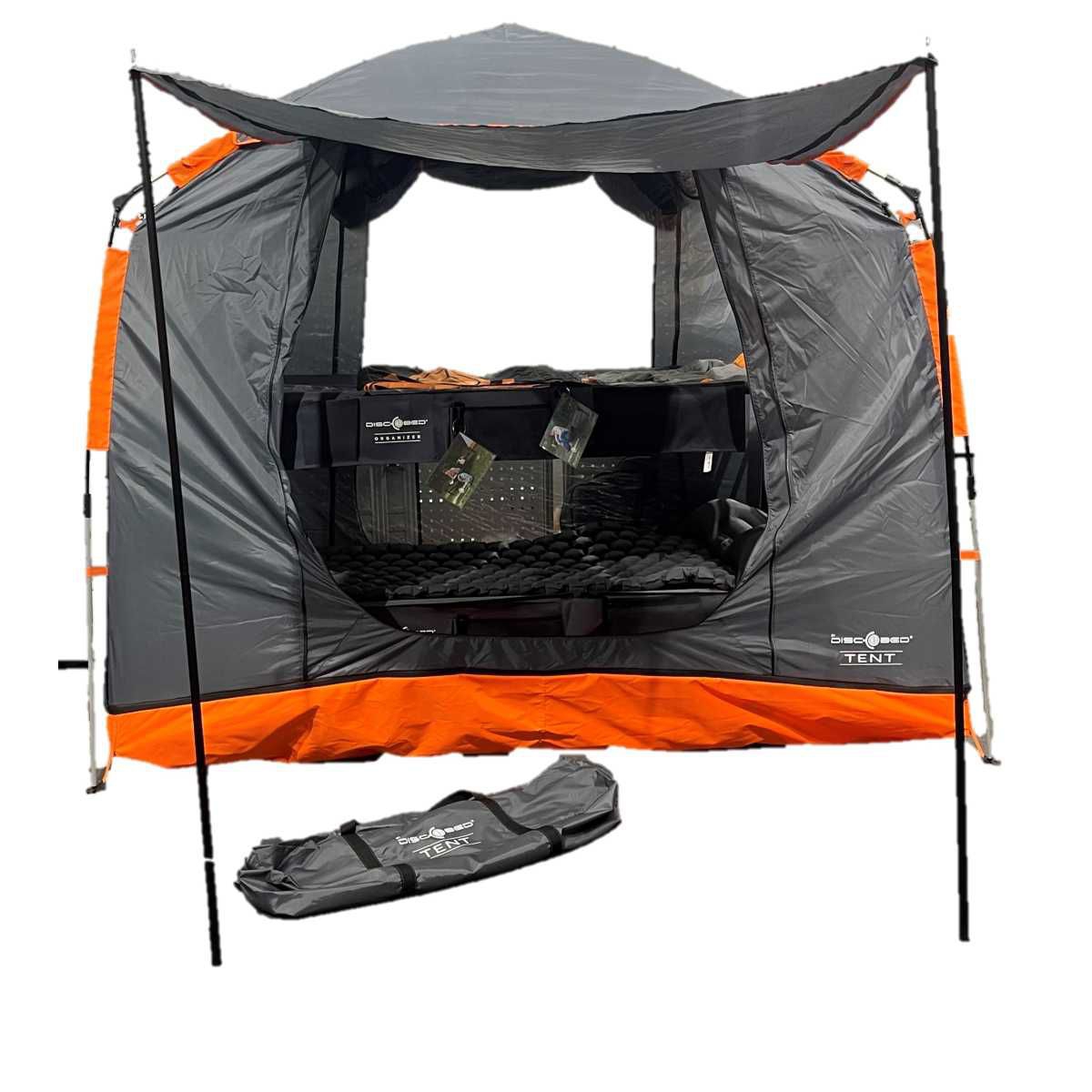 Disc-O-Bed TENT Zelt mit Sonnenvordach grau-orange - 70001