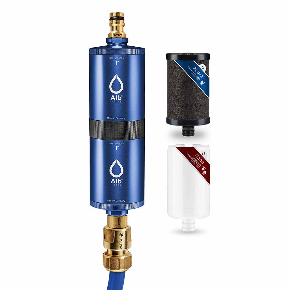ALB Filter Mobil FUSION Active-Nano Trinkwasserfilter Camping-Set mit Koffer Blau AR1519-003