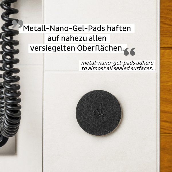 SILWY Magnet Haken CLEVER BLACK inkl. Metall Nano Gel Pad BLACK H000-1BKA-1