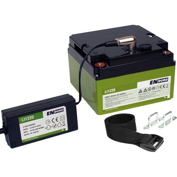 ENDURO Lithium Ionen Akku Batterie 20Ah LI1220 inkl. Ladegeraet und Halter