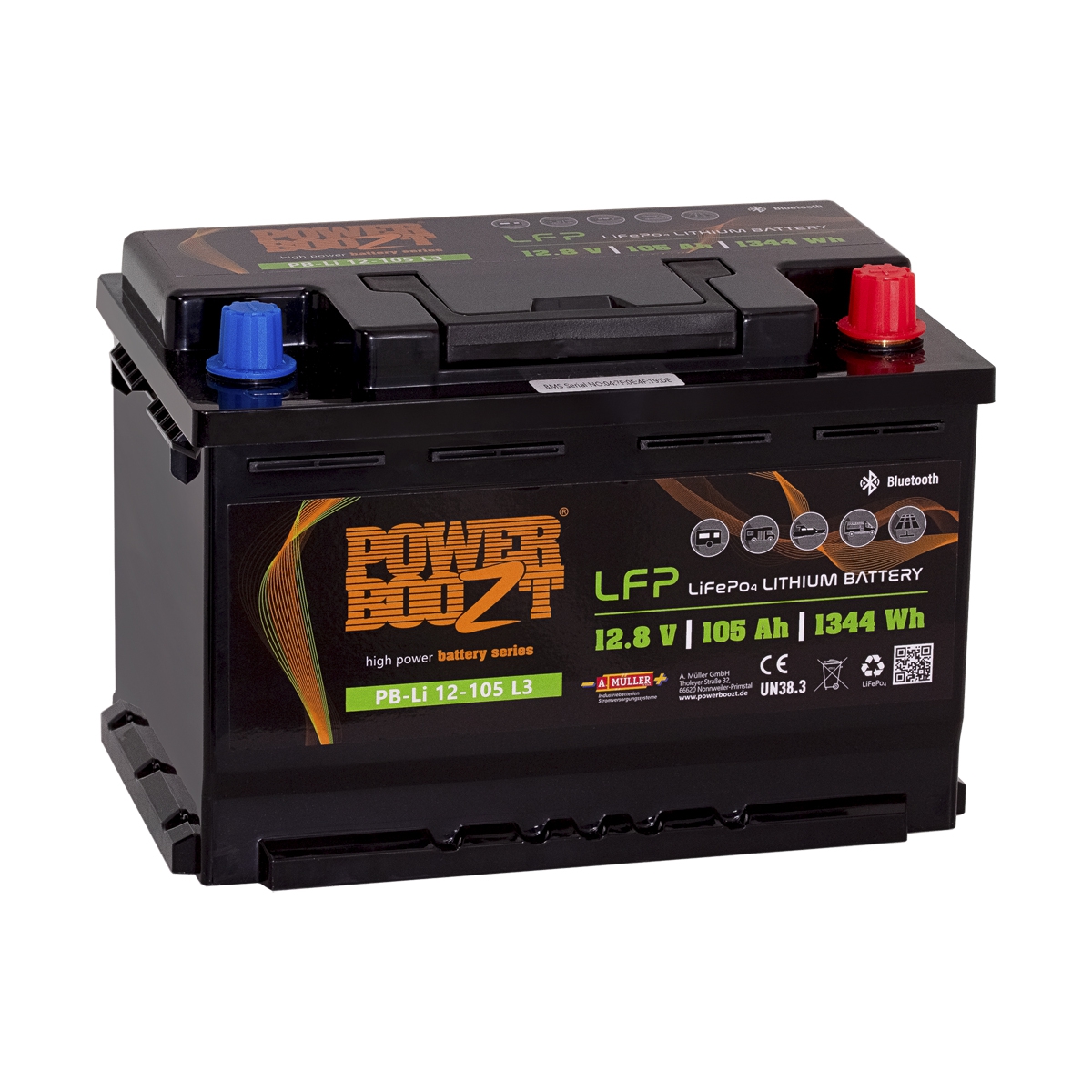 POWERBOOZT Lithium-Batterie PB-Li 12-105 L3 104070