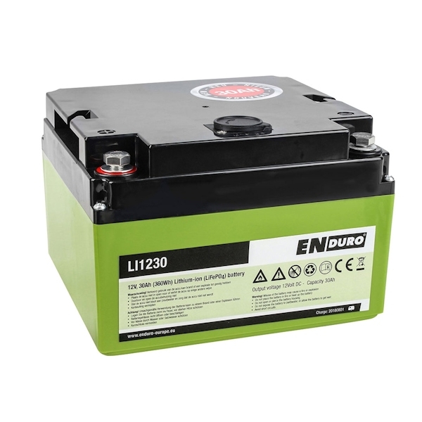 ENDURO Lithium Ionen Akku Batterie 30Ah LI1230 inkl. Ladegeraet und Halter